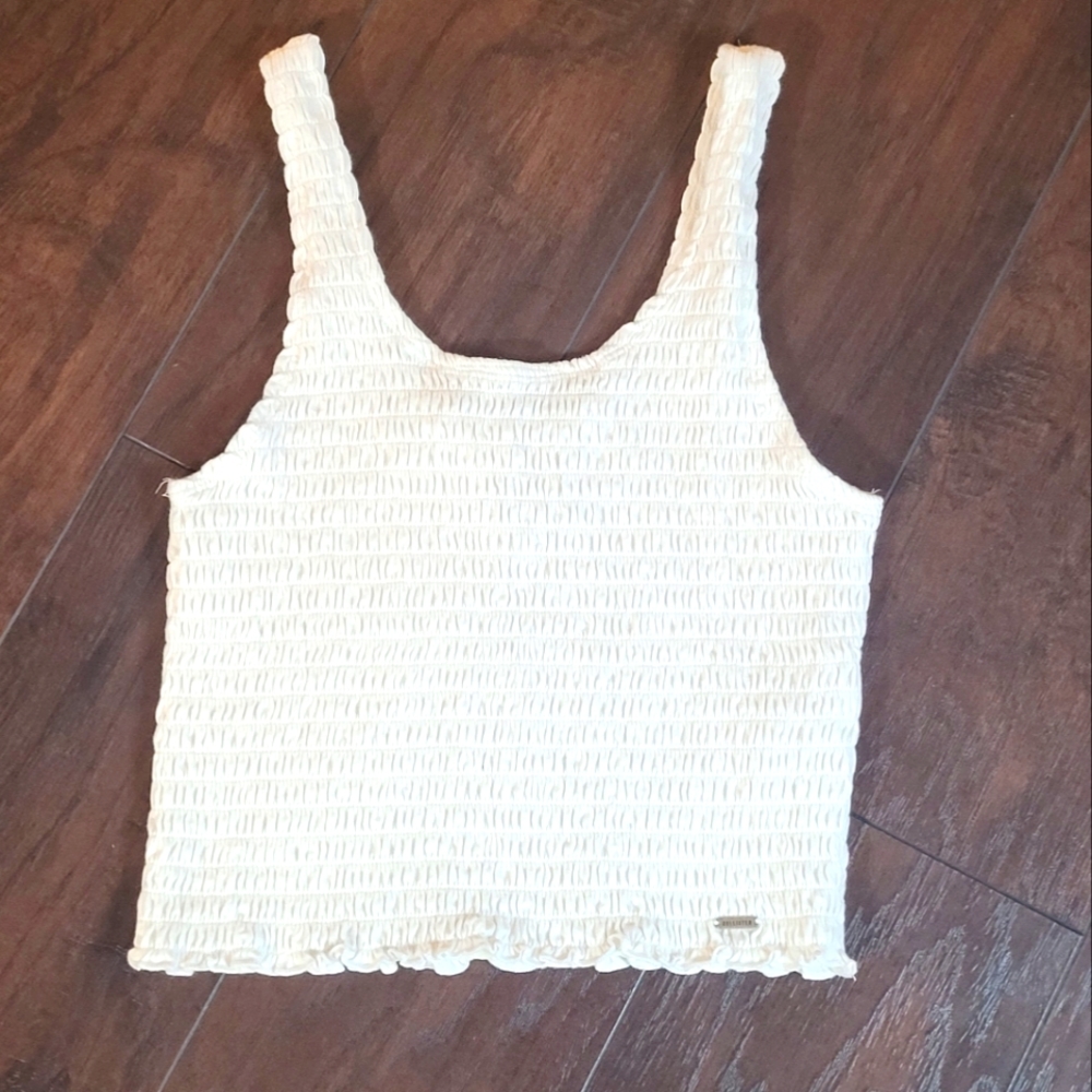 Hollister 🤍 White, Smocked top with Straps  *Size: Medium*